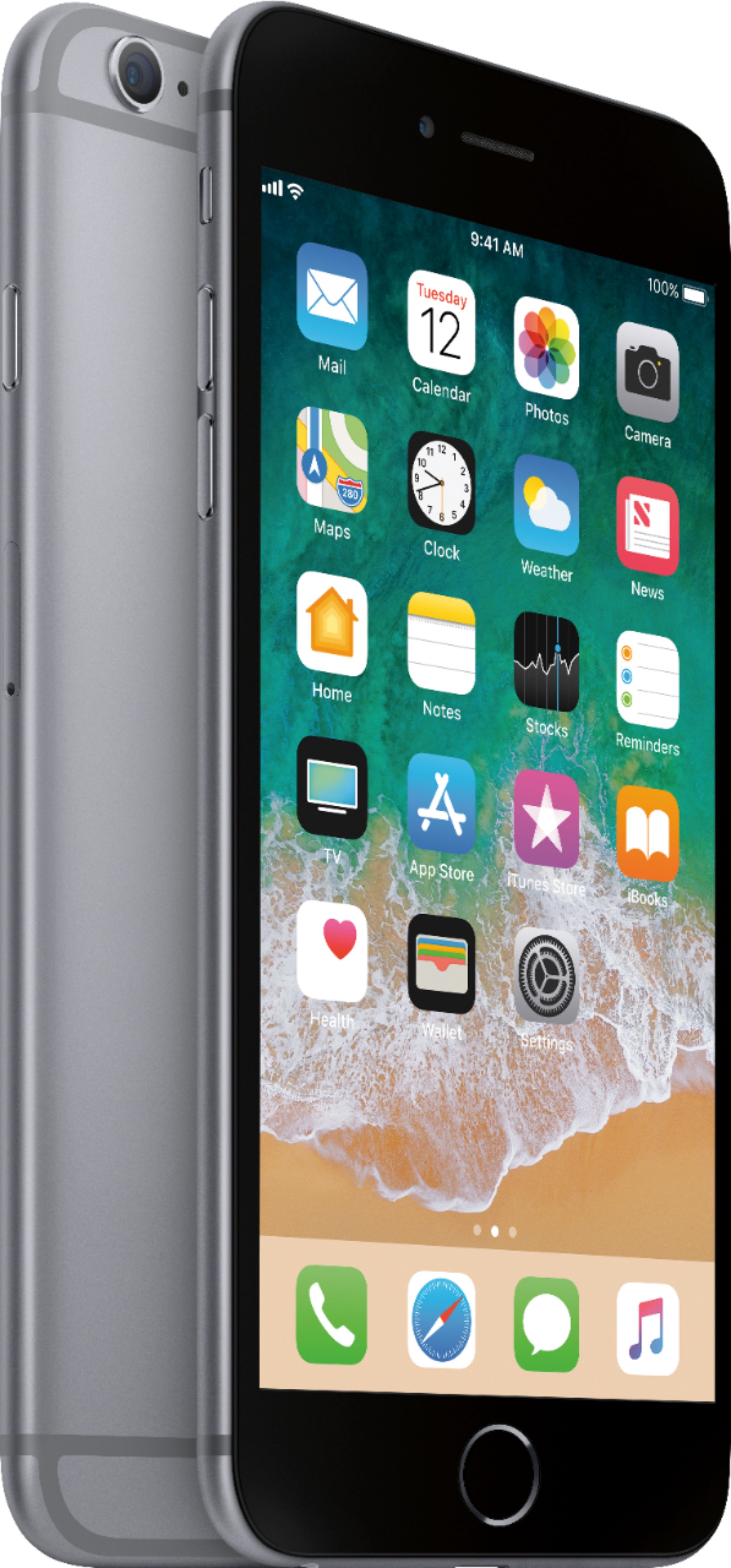 Angle View: Total Wireless - Apple iPhone 6s Plus - Space Gray