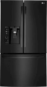 LG - 29.8 Cu. Ft. French Door Refrigerator - Matte Black Stainless Steel - Front_Standard