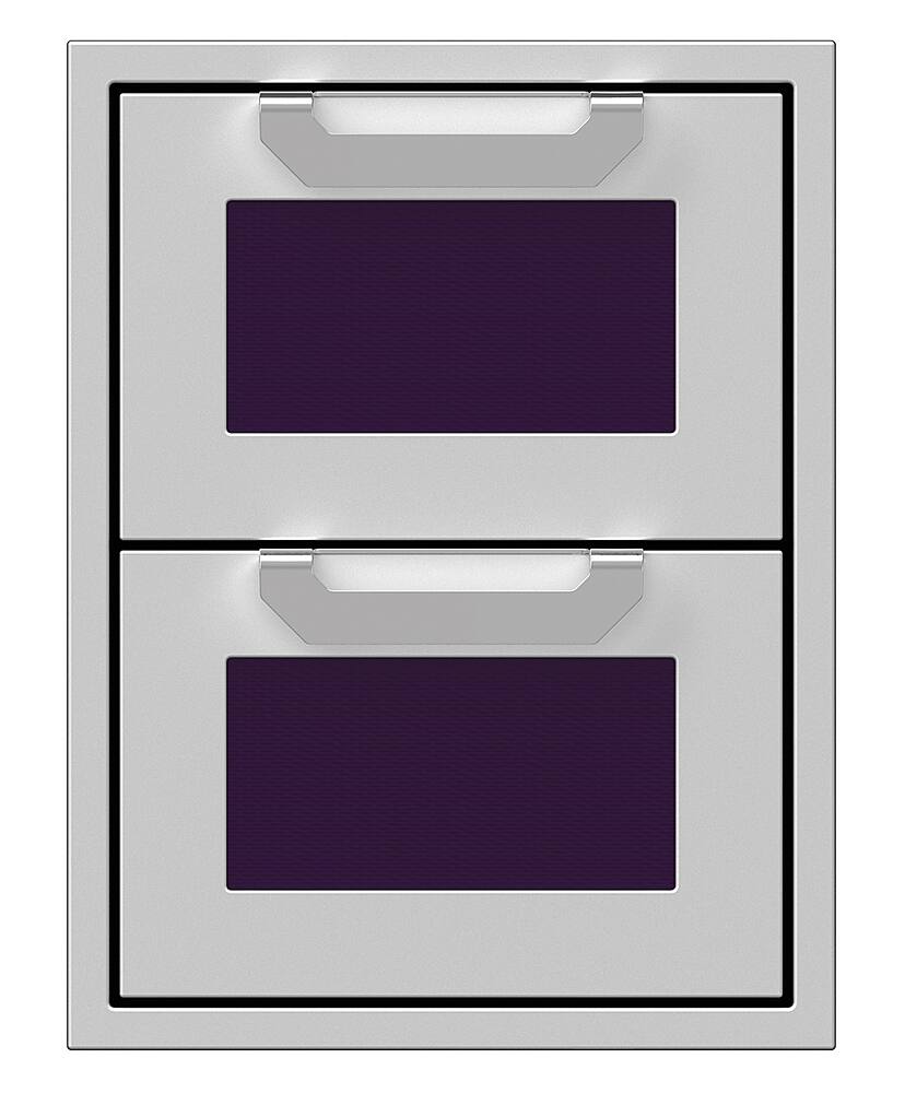 Angle. Hestan - AGDR Series 16" Outdoor Double Storage Drawers - Lush.
