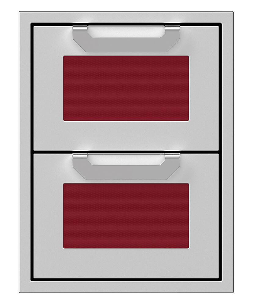 Angle. Hestan - AGDR Series 16" Outdoor Double Storage Drawers - Tin Roof.