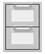 Angle. Hestan - AGDR Series 16" Outdoor Double Storage Drawers - Froth.
