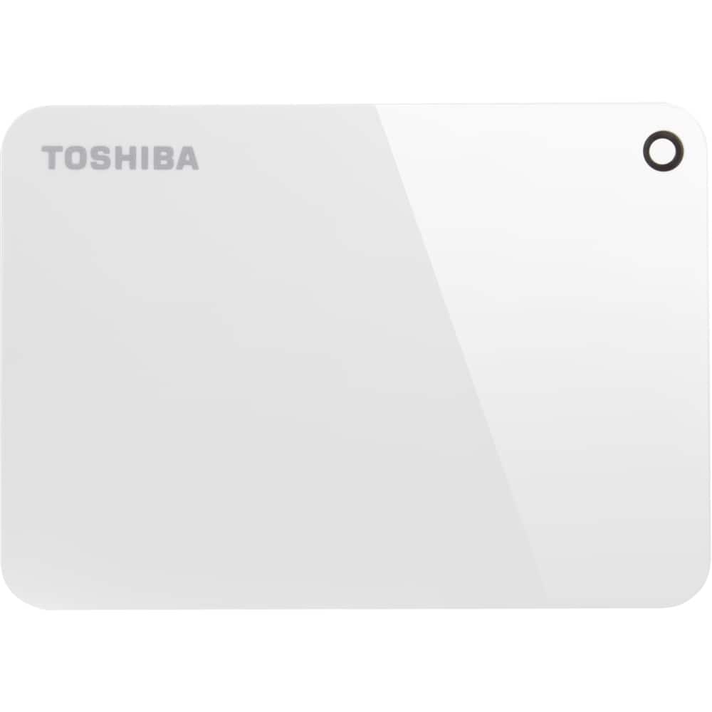 Front. Toshiba - Canvio 1TB External USB 3.0 Portable Hard Drive - White.