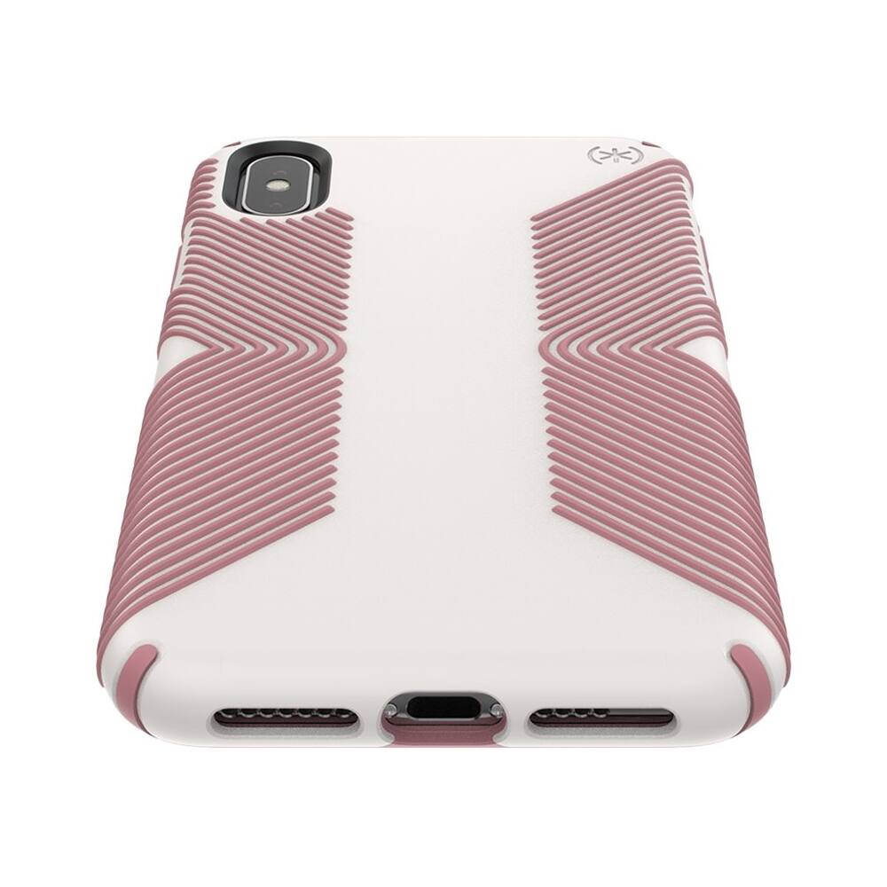 Alt View 12. Speck - Presidio Grip Case for Apple® iPhone® XS Max - Veil White/Lipliner Pink.