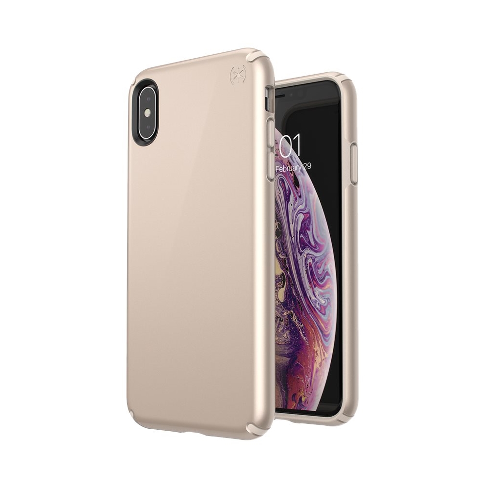 Angle View: Speck - Presidio Metallic Case for Apple® iPhone® XS Max - Nude Gold/Nude Gold Metallic