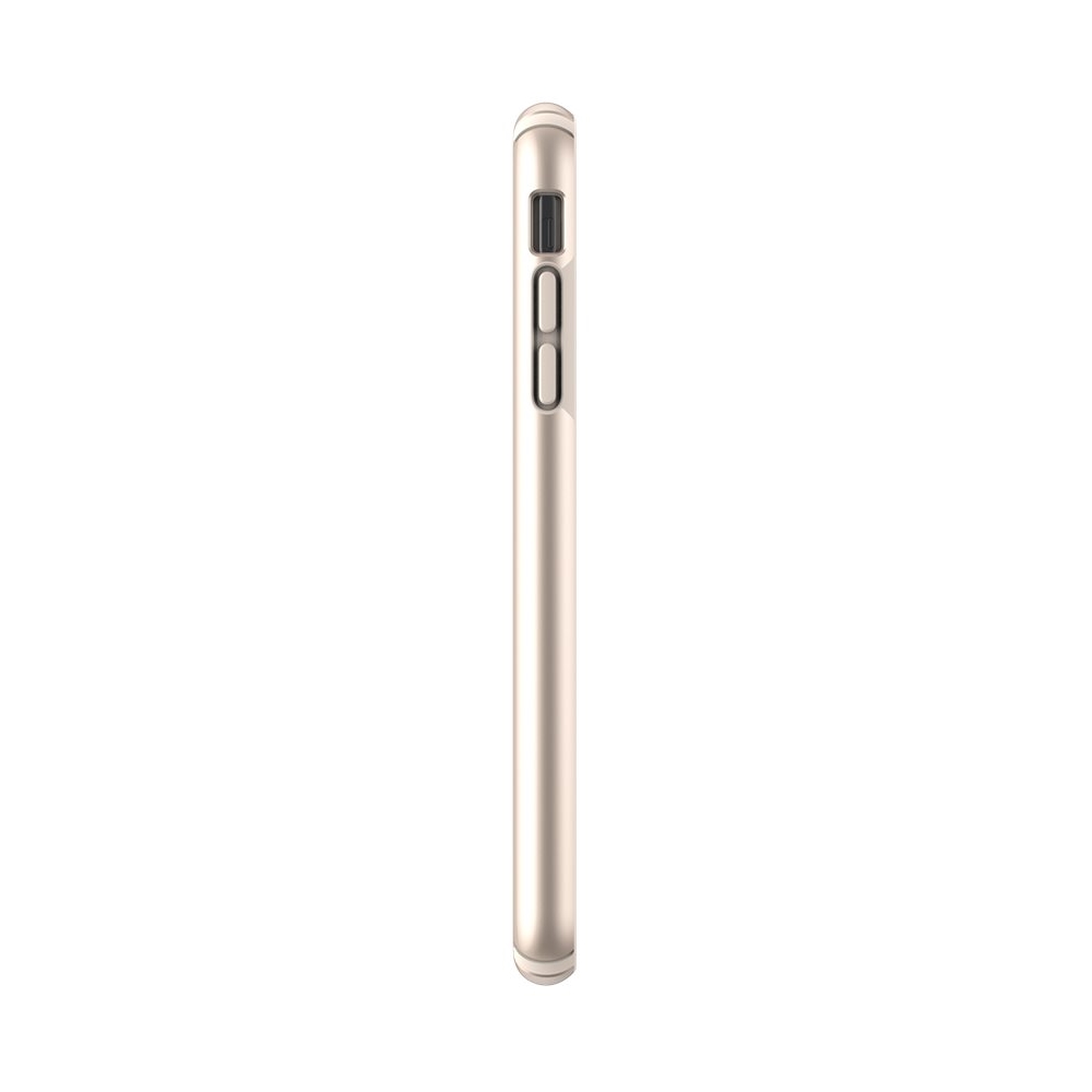 Left View: Speck - Presidio Metallic Case for Apple® iPhone® XS Max - Nude Gold/Nude Gold Metallic