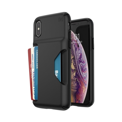 Speck - Presidio Wallet Modular Case for Apple® iPhone® X and XS - Black/Black