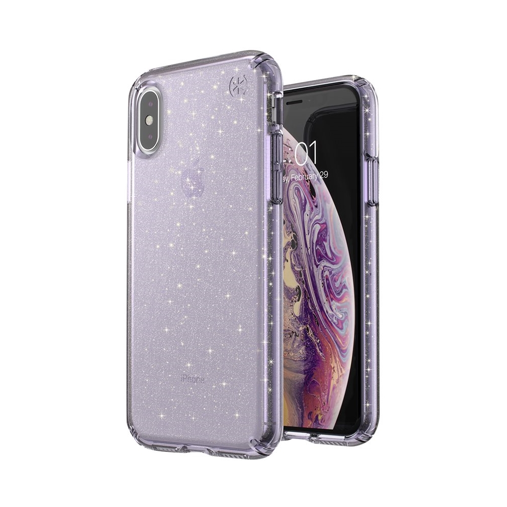 Speck Presidio Clear Glitter Case For Apple Iphone X And Xs Geode Purple With Gold Glitter 7062 Best Buy