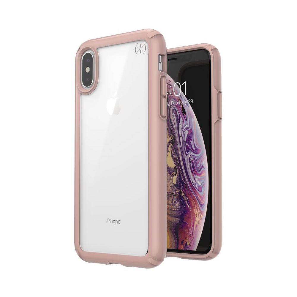 Angle View: Speck - Presidio Show Case for Apple® iPhone® X and XS - Clear/Rose Gold