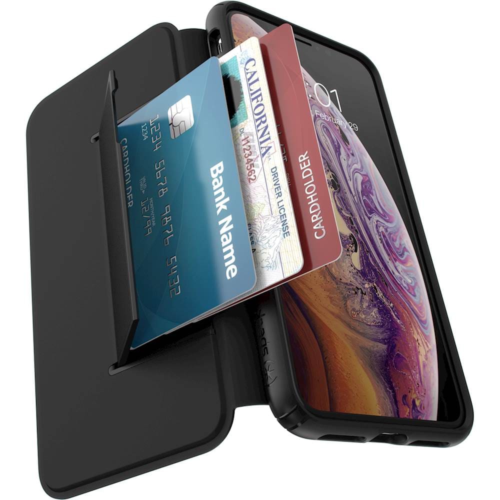 Alt View Zoom 14. Speck - Presidio Folio LEATHER Case for Apple® iPhone® XS Max - Black.