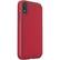 Angle. Speck - Presidio Folio LEATHER Case for Apple® iPhone® XR - Garnet Red/Rouge Red/Currant Jam Red.