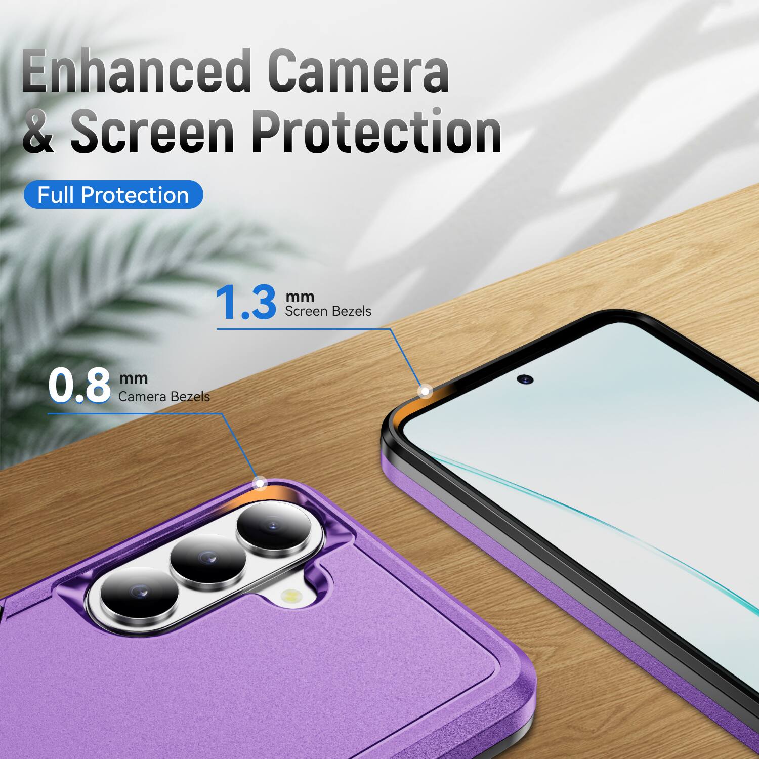 Enhanced Camera & Screen Protection  
Full Protection  
1.3 mm Screen Bezels  
0.8 mm Camera Bezels