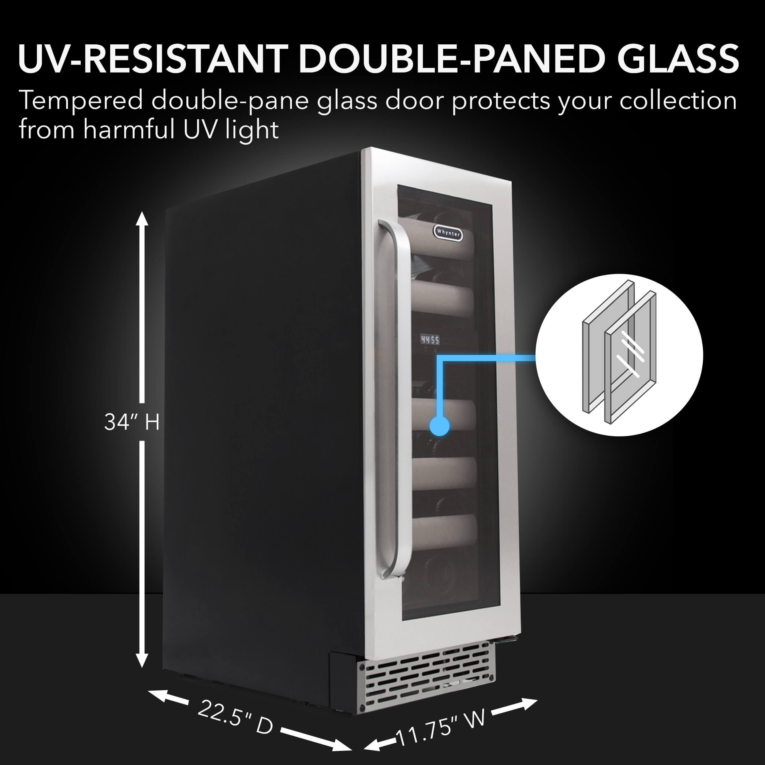 Alt View 14. Whynter - Elite 17-Bottle Wine Refrigerator - Stainless steel.