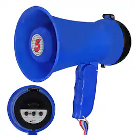 5 CORE - 5Core Megaphone 15W Bull Horn Kids PA Speaker w 400 Yards Range Siren Lightweight Loud Mini Megafono - Blue