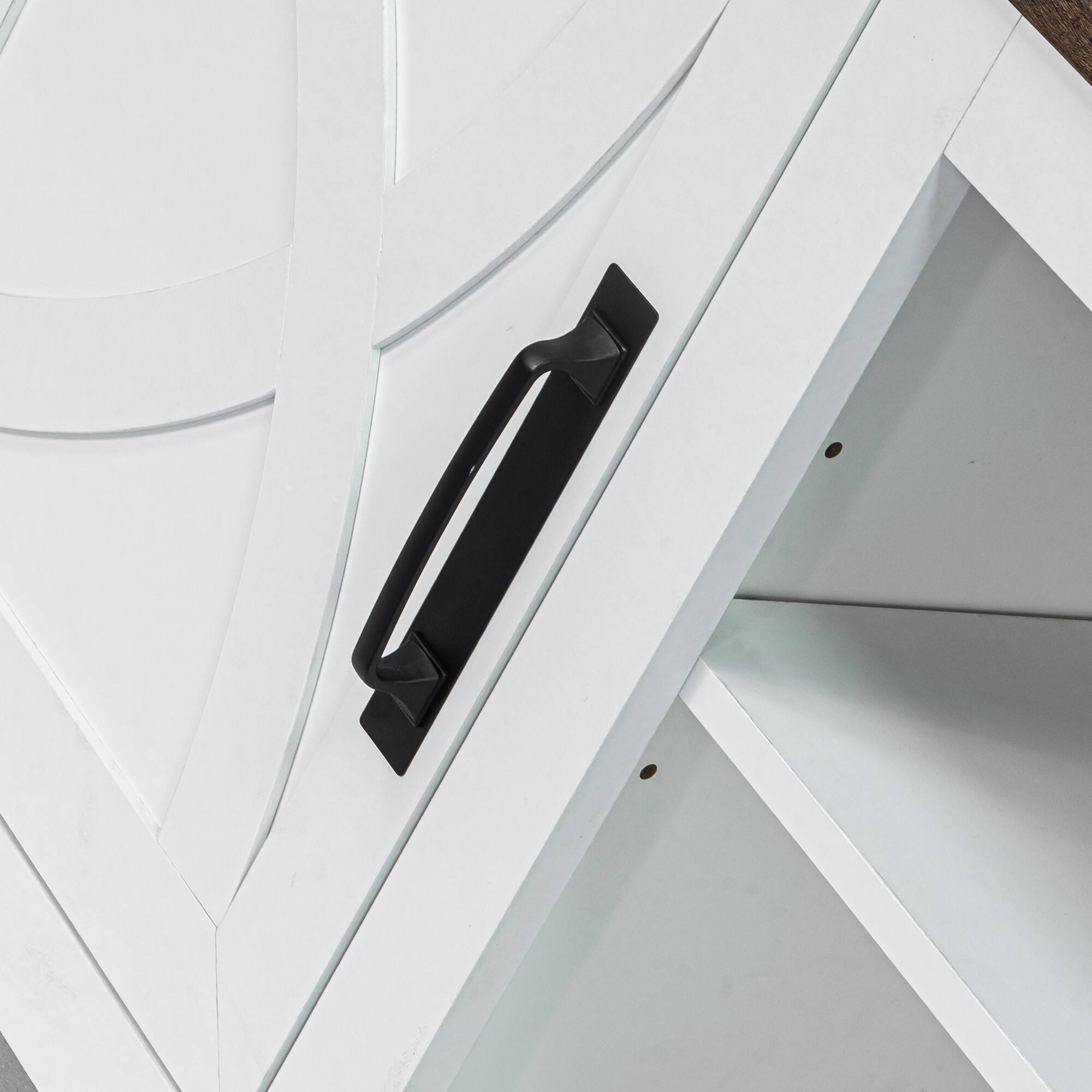 Alt View 7. Ihomeadore - 58" Farmhouse TV Stand with Open Storage Shelves and Cabinets for TV up to 65" - White.