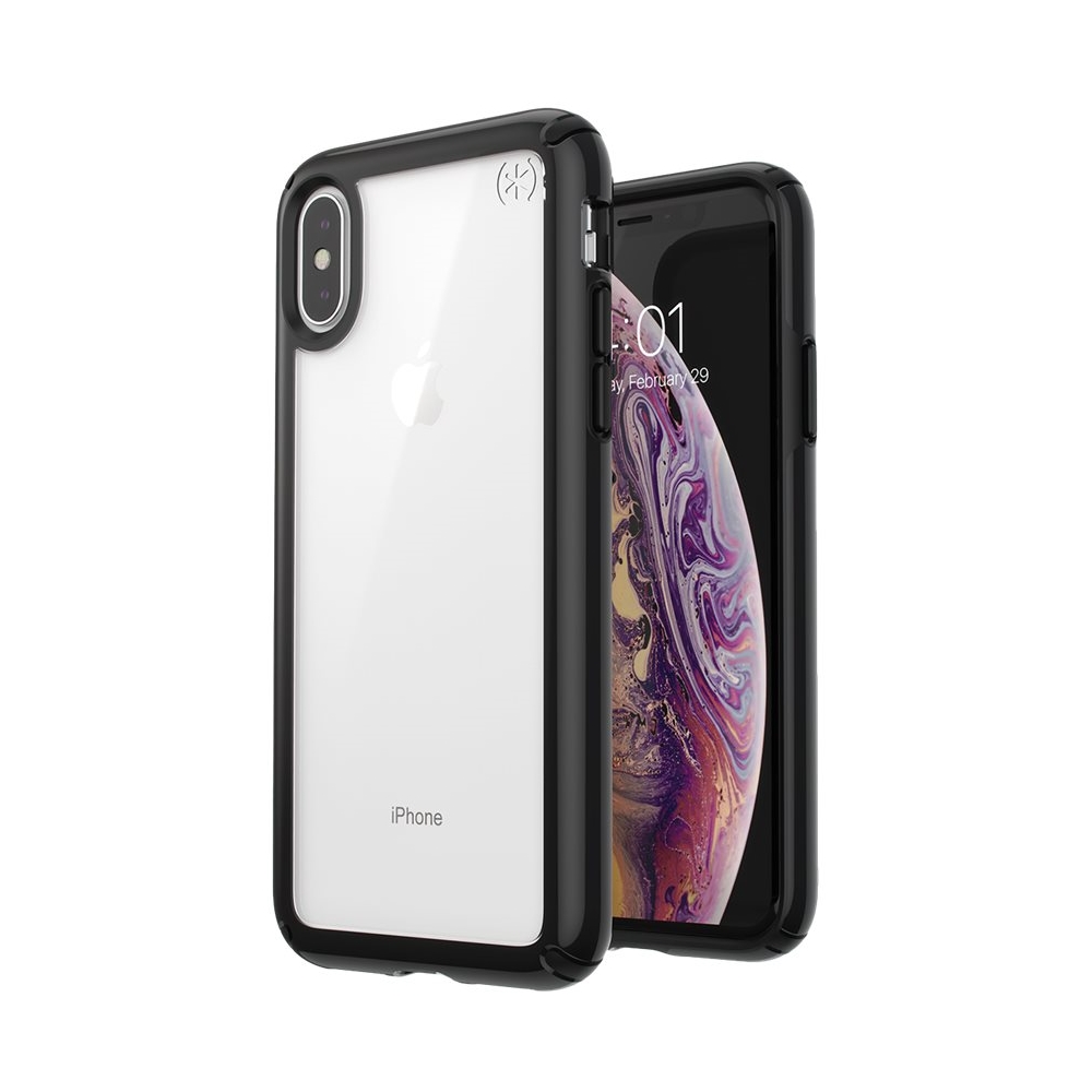 Angle View: Speck - Presidio Show Case for Apple® iPhone® X and XS - Black/Clear