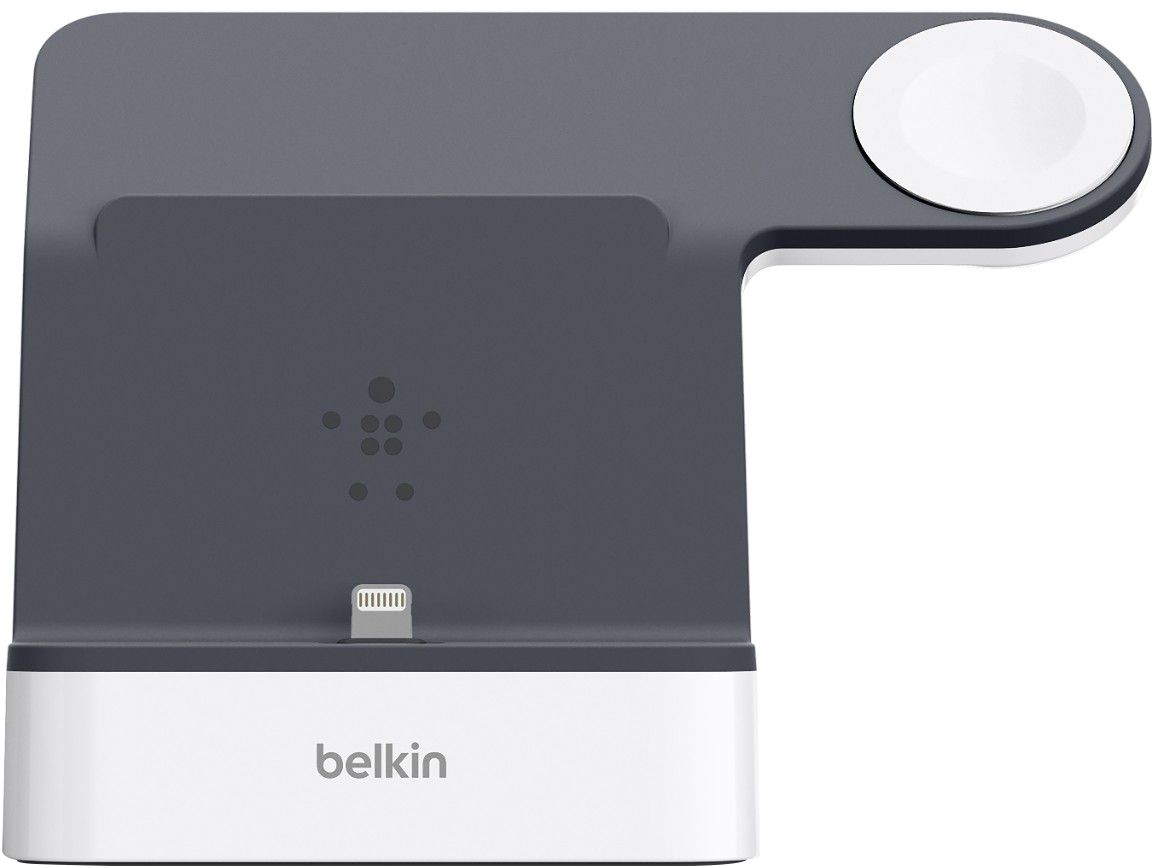Belkin Base de carga para iPhone F8J237ttWHT + soporte de carga para Apple  Watch (estación de carga Powerhouse para iPhone) y cargador inalámbrico