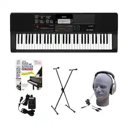 Casio - Full-Size Keyboard with 61 Velocity-Sensitive Keys - Black