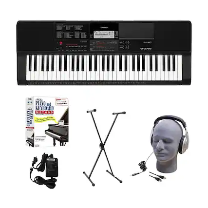 Front. Casio - Full-Size Keyboard with 61 Velocity-Sensitive Keys - Black.