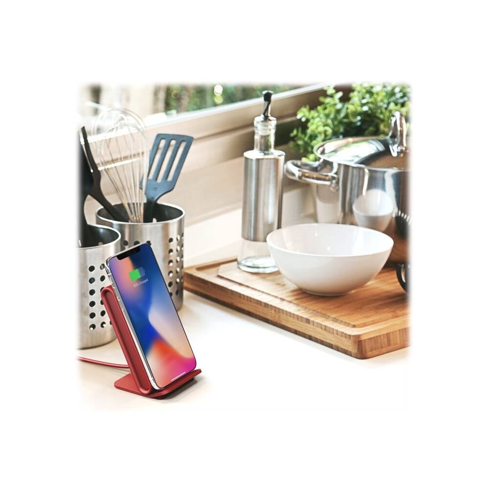 Alt View 12. iOttie - iON 7.5/10W Qi Certified Fast Charge Wireless Charging Pad for iPhone/Android - Ruby.