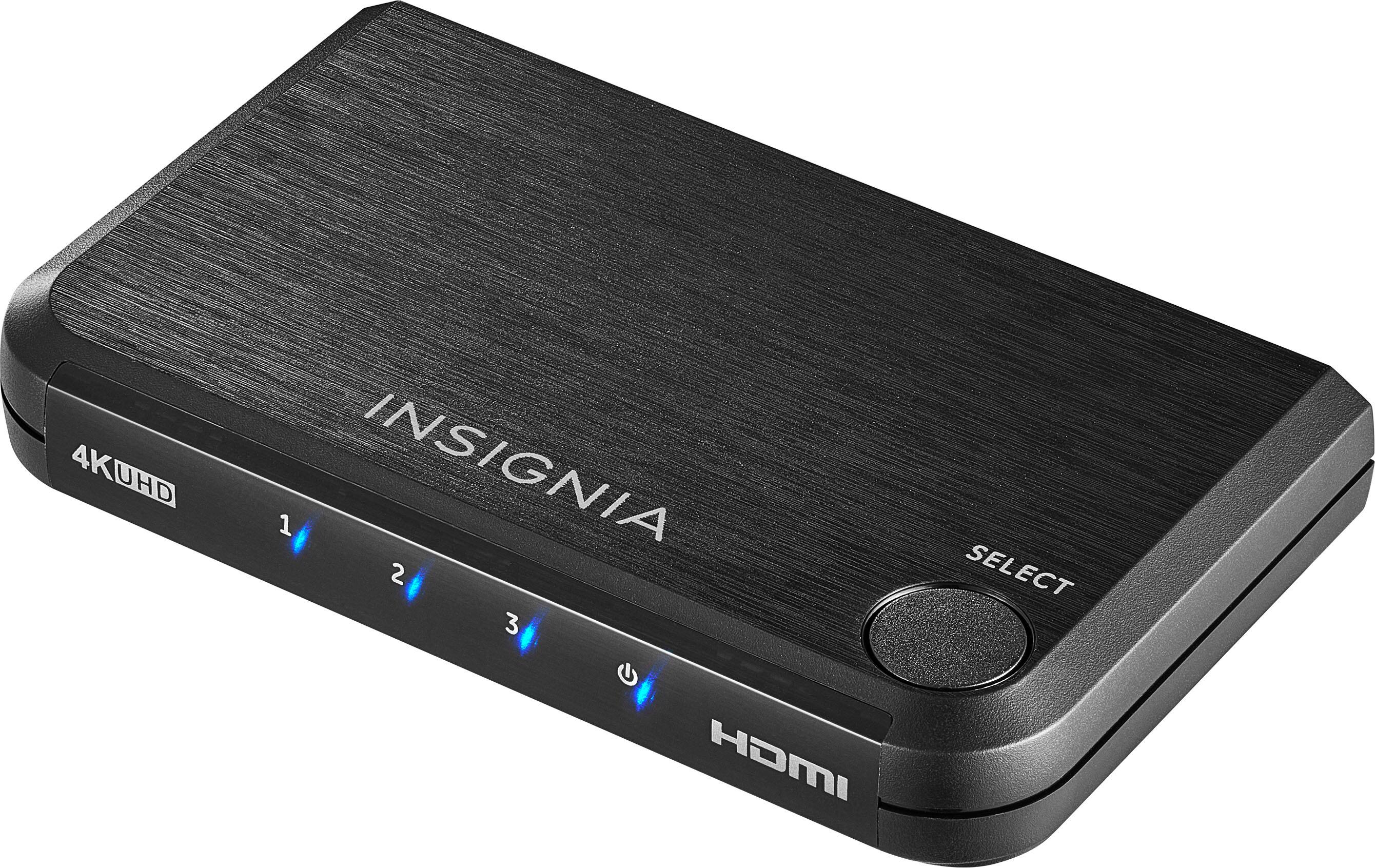 Front. Insignia™ - 3-Port HDMI Switch with 4K 60Hz and HDR Pass-Through - Black.