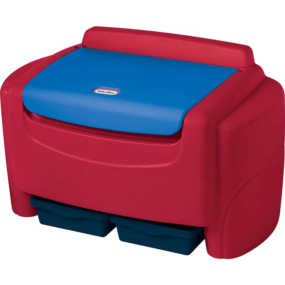 Left View: Little Tikes Sort 'n Store Toy Chest and Drawers - Primary Colors | 606540P