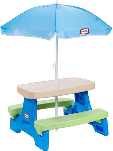 Little Tikes - Easy Store Jr. Play Table with Umbrella - Blue/Green was $69.99 now $52.99 (24.0% off)