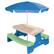 Angle. Little Tikes - Easy Store Picnic Table with Umbrella - Blue/Green.