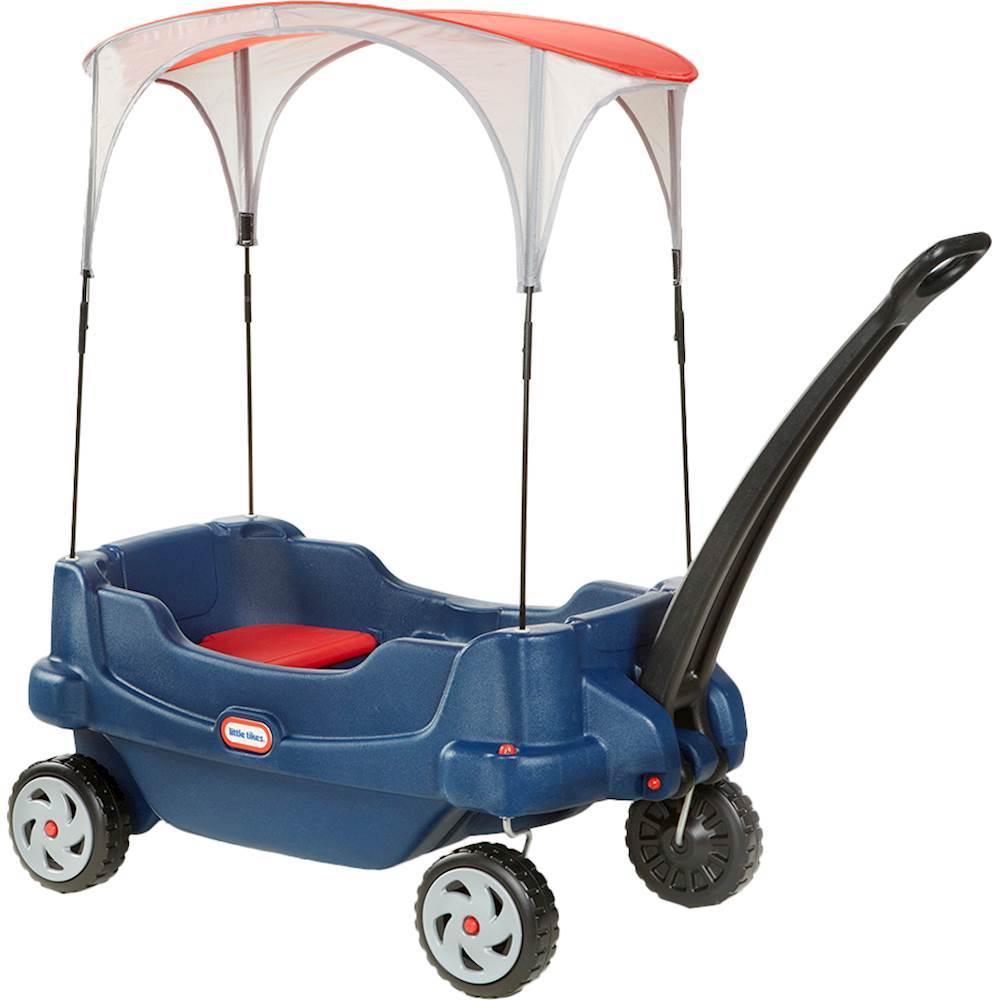Angle View: Little Tikes - Deluxe Cruisin' Canopy Wagon - Blue/White/Red