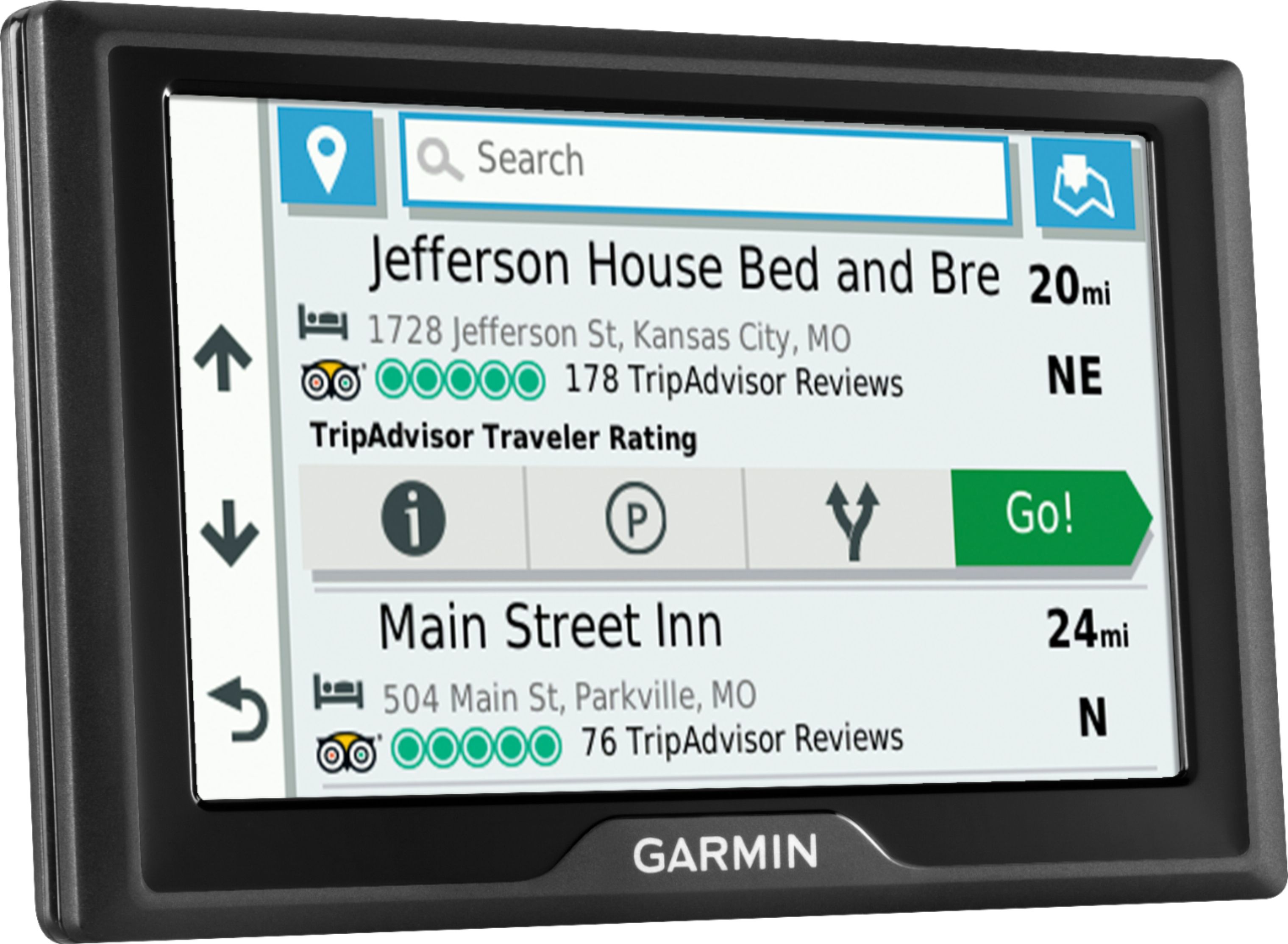 Angle View: Garmin Drive 52 and Traffic, GPS Navigator with 5” Display Simple