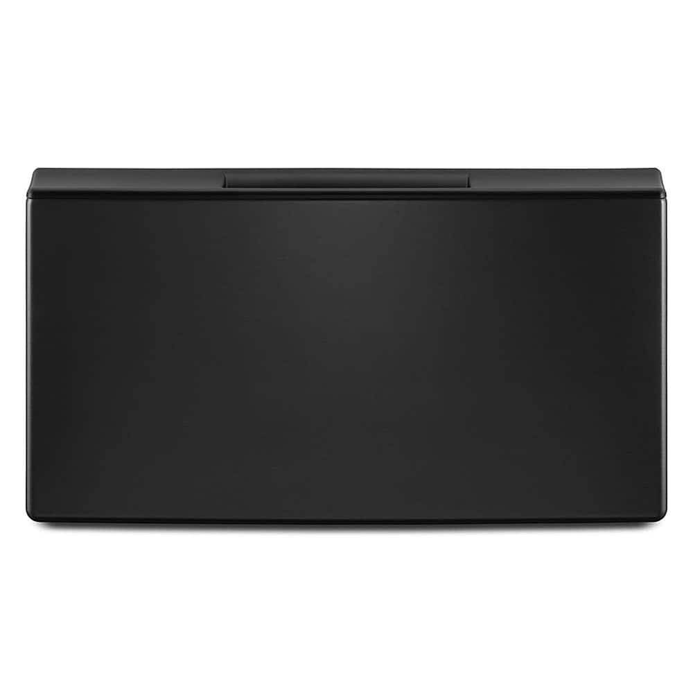 Front. Whirlpool - Washer/Dryer Laundry Pedestal with Storage Drawer - Black Shadow.