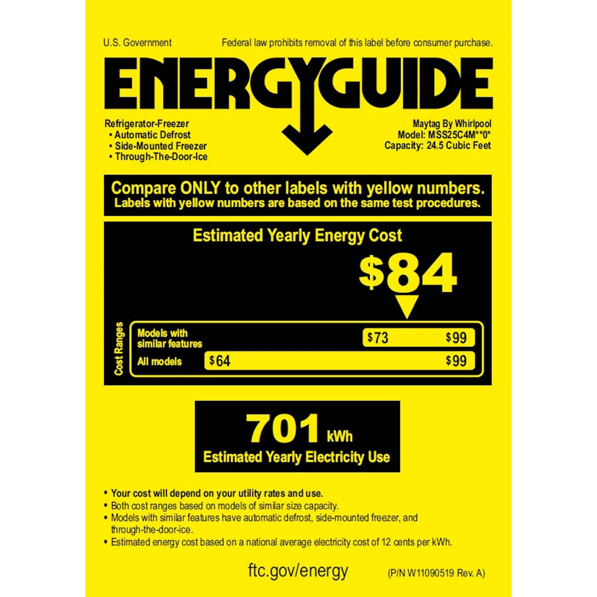 Best Buy Maytag 24.5 Cu. Ft. SidebySide Refrigerator White MSS25C4MGW