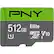 Front. PNY - Elite 512GB MicroSDXC UHS-I Memory Card - Gray.