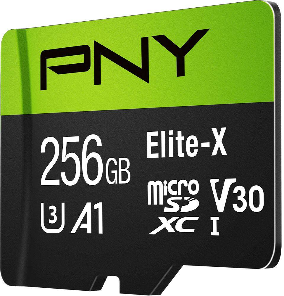 Alt View 13. PNY - 256GB Elite-X Class 10 U3 V30 microSDXC Flash Memory Card - Black.