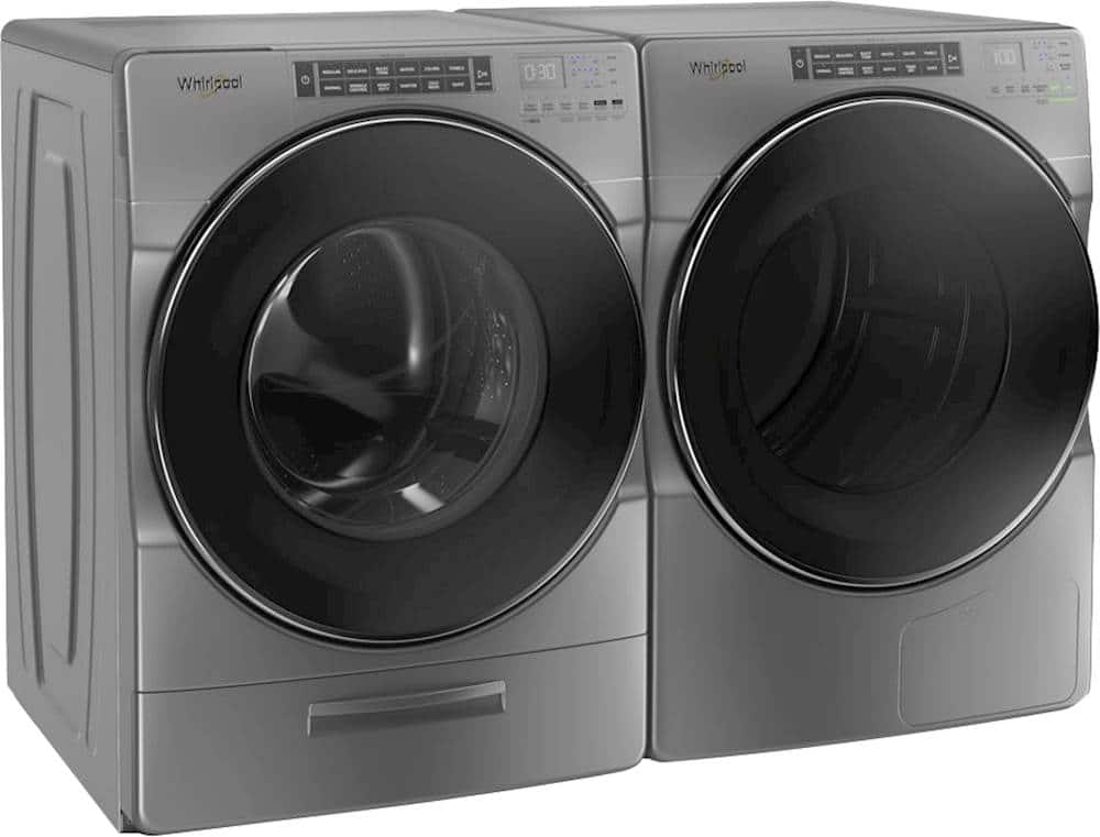 Alt View 12. Whirlpool - 4.3 Cu. Ft. High Efficiency Stackable Front Load Washer with Load & Go XL Dispenser - Gray.