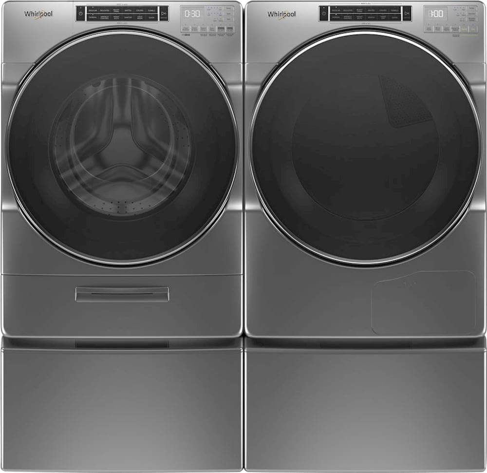 Alt View 6. Whirlpool - 4.3 Cu. Ft. High Efficiency Stackable Front Load Washer with Load & Go XL Dispenser - Gray.