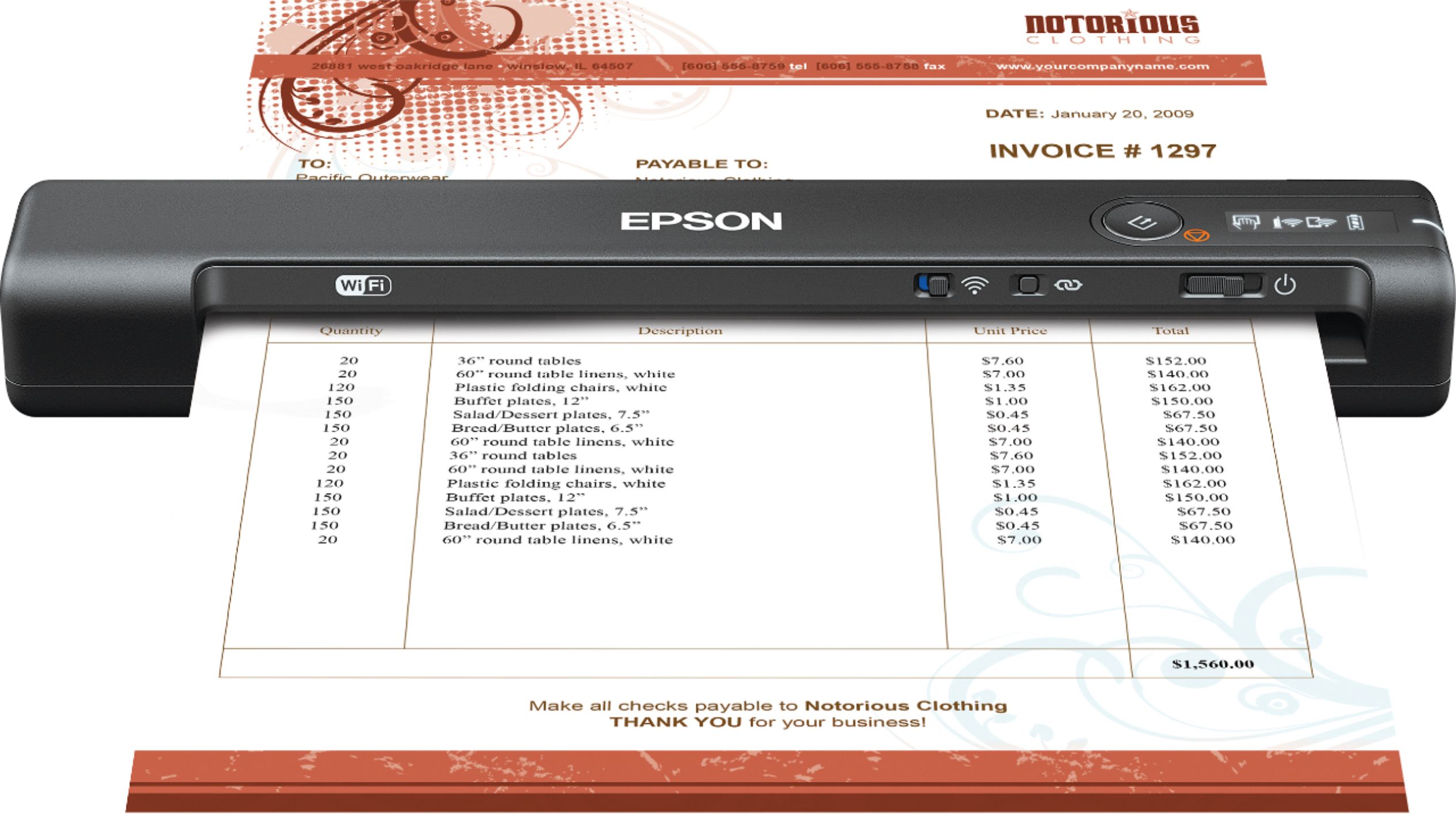 Epson Es 60w Wireless Mobile Color Sheetfed Document Scanner Black Epson Wrkforce Es 60w B11b2532 Best Buy