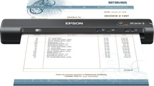 Epson - ES-65WR Wireless Mobile Color Document Receipt Scanner - Black - Front_Zoom