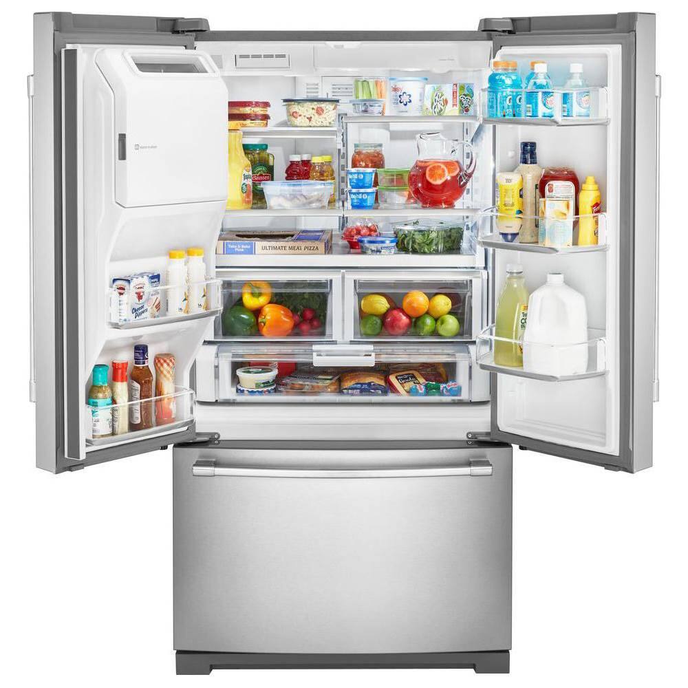 Alt View 1. Maytag - 27 cu. ft. French Door Refrigerator with PowerCold Feature - Stainless Steel.