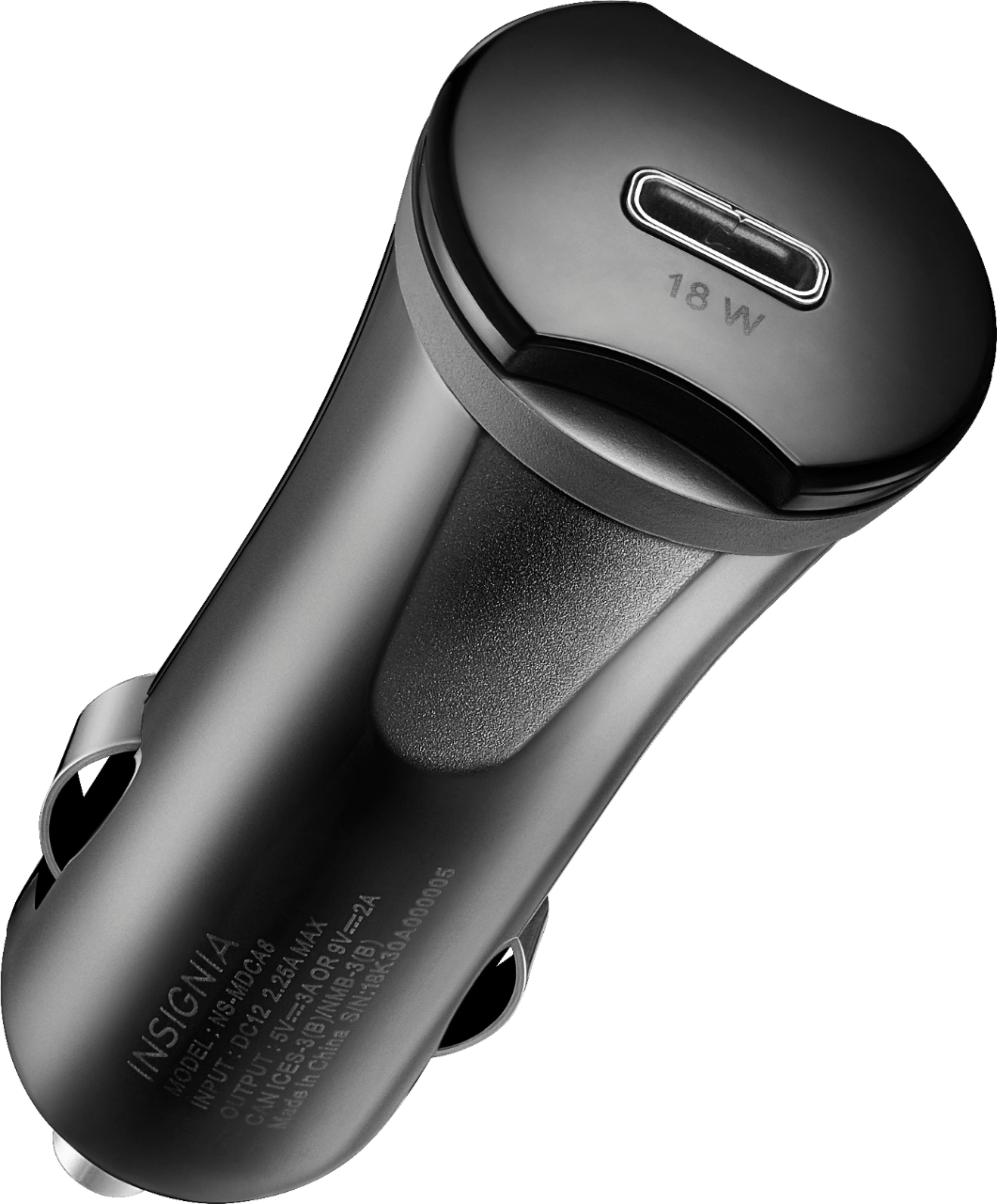 Front. Insignia™ - USB Type C Vehicle Charger - Black.