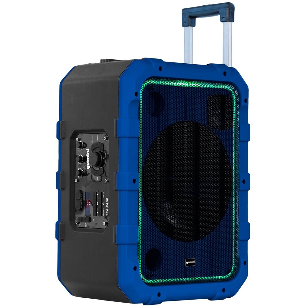 Left. Gemini - 10" 240W Powered Wireless 2-Way Outdoor Speaker (Each) - Blue.