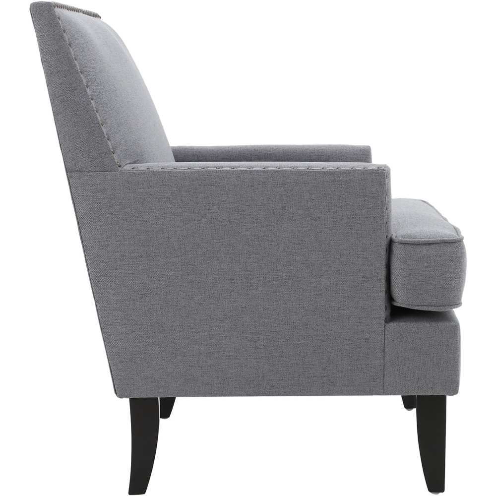 Left View: Noble House - Ludington Fabric Club Chair - Gray