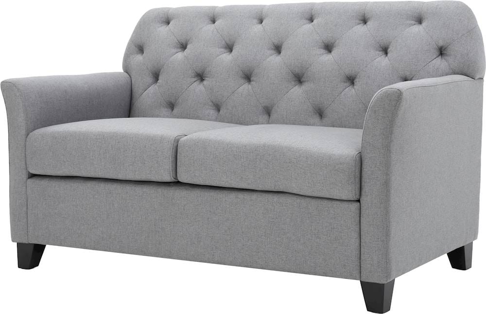 Left View: Noble House - Fairfield Fabric Loveseat - Gray