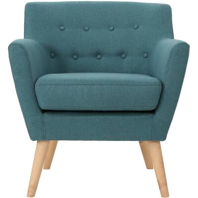 Noble House - Scottsboro Mid-Century Modern Fabric Club Chair - Dark Teal