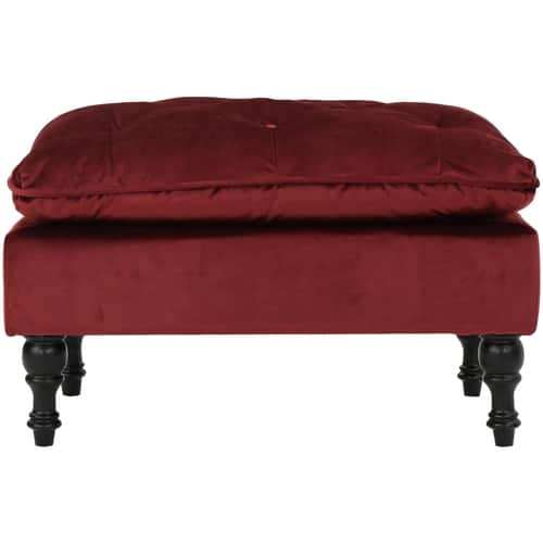 Noble House - Crème Rectangular Birch / New Velvet Ottoman - Garnet