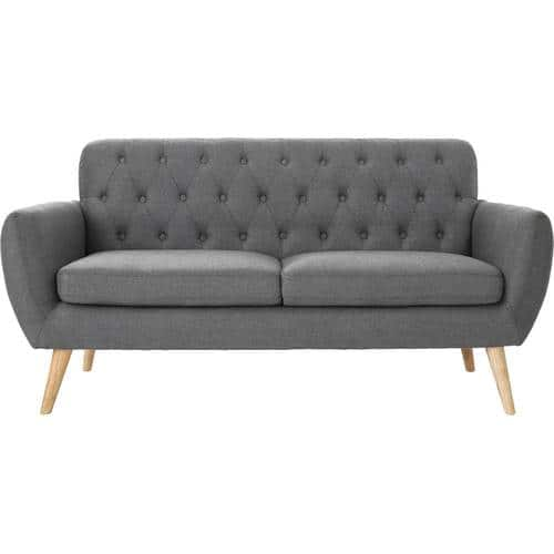 Noble House - Menominee 2-Seat Fabric Sofa - Dark Gray