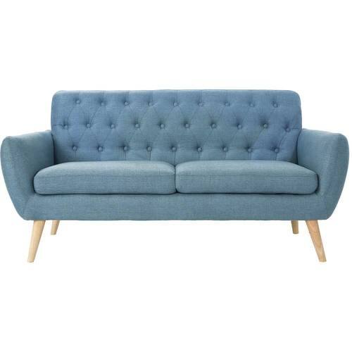 Noble House - Menominee 2-Seat Fabric Sofa - Blue