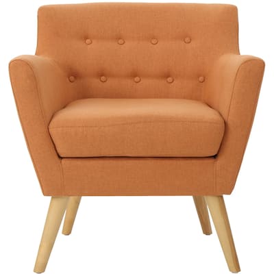 Noble House - Scottsboro Mid-Century Modern Fabric Club Chair - Orange