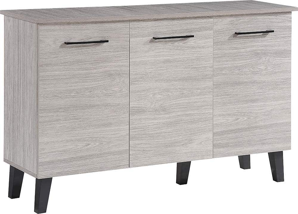 Angle View: Noble House - Humboldt Mid-Century Modern Cabinet - Gray Oak