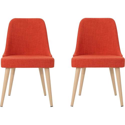 Noble House - Buffalo Fabric Dining Chair (Set of 2) - Muted Orange