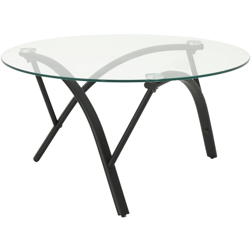 Noble House - Pickens Round Contemporary Tempered Glass Coffee Table